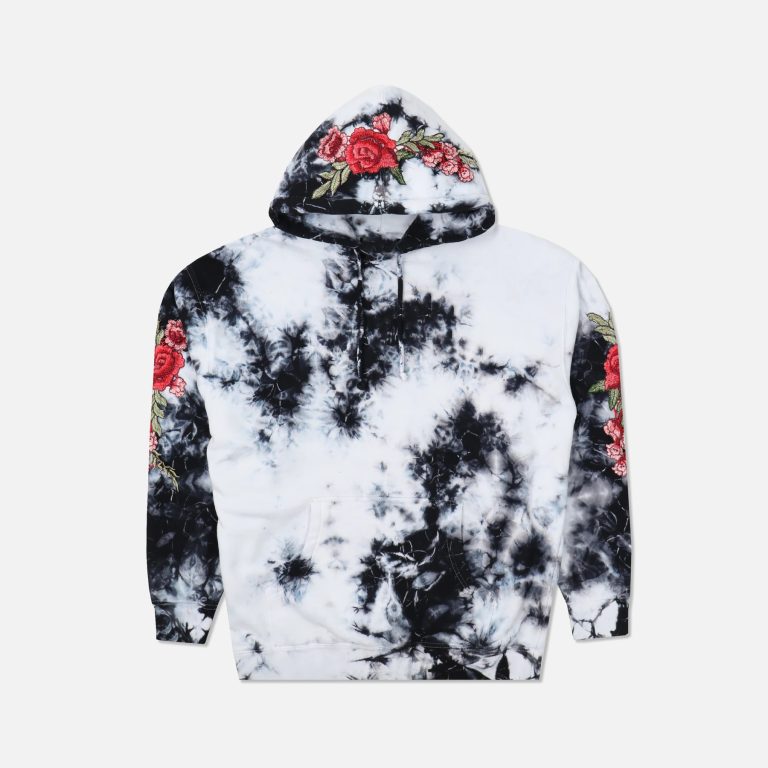 embroidered tie-dye hoodie