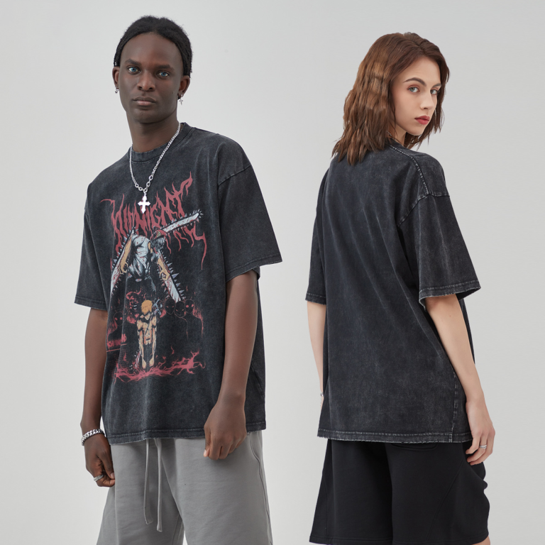 wash watermark flower T-shirt