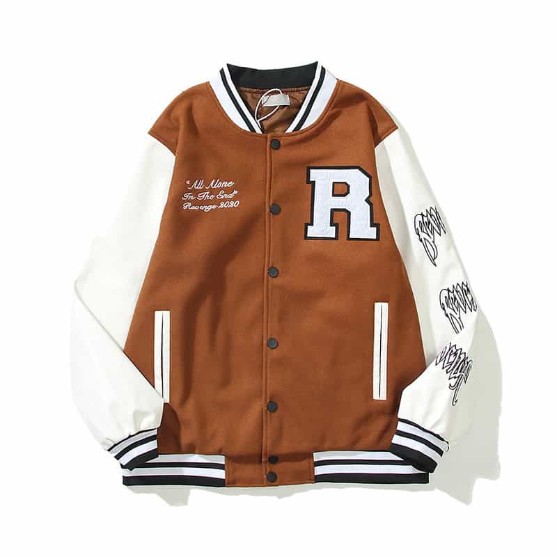 Casual Embroidery Distressed Baseball Jacket | Best Custom Streetwear ...