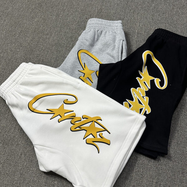 trap star graphic cotton shorts