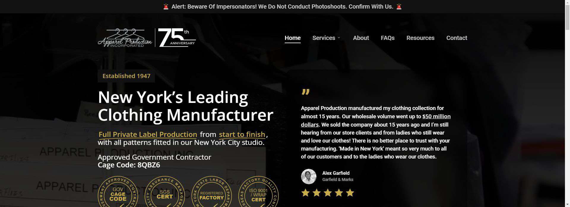 clothing manufacturer
