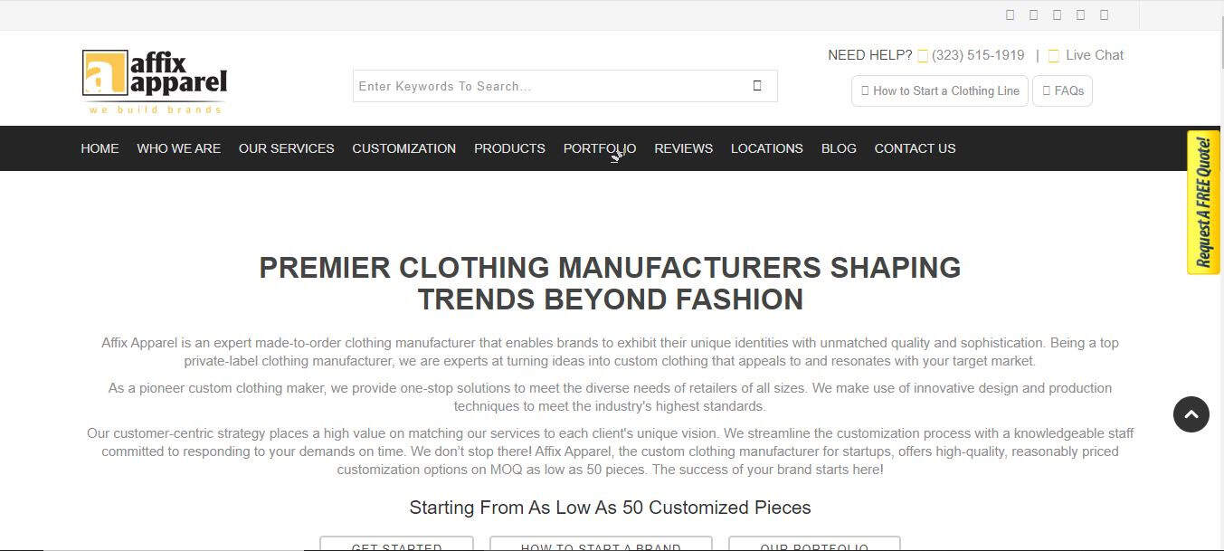 clothing manufacturers for startups