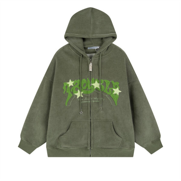 distressed Embroidery Loose jacket