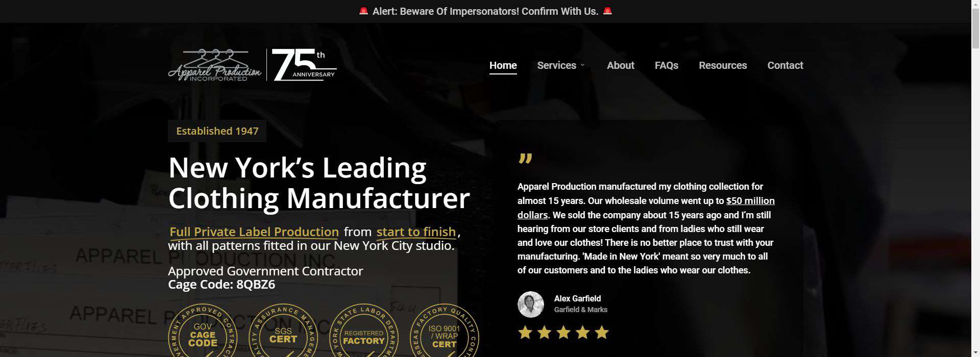 Apparel Production Inc.-factory clothing