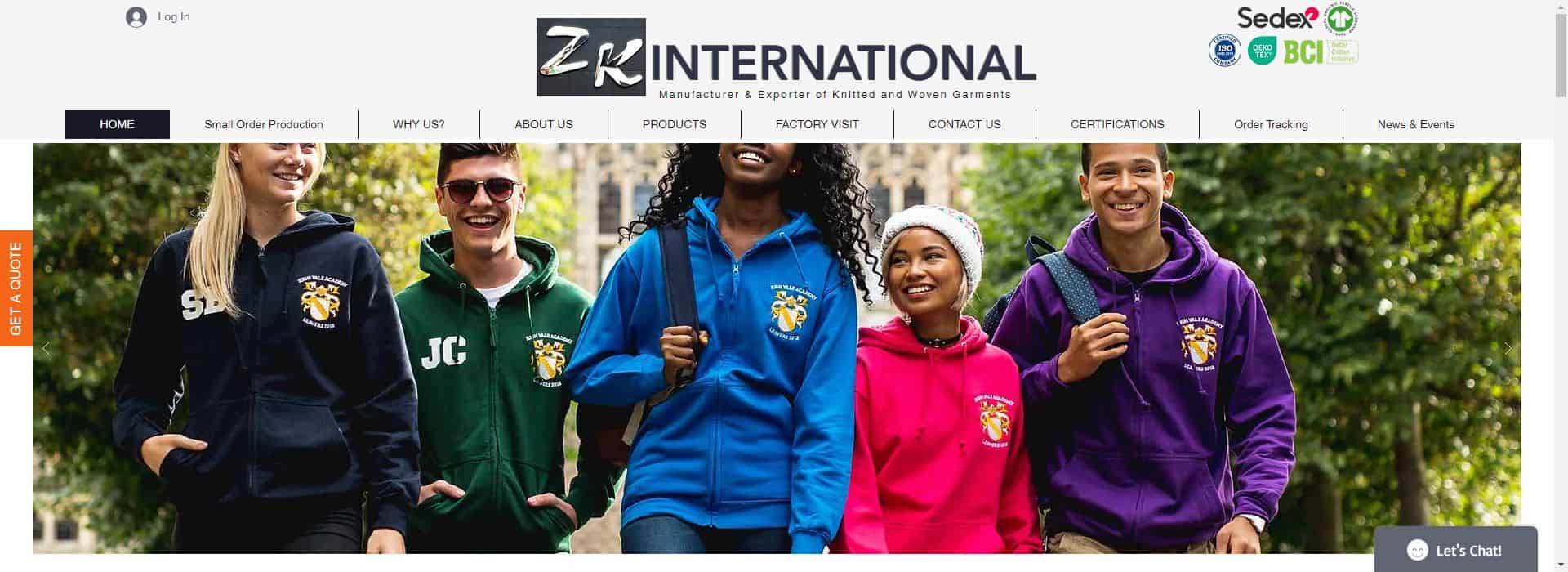 ZK International-clothes and fabric manufacturer