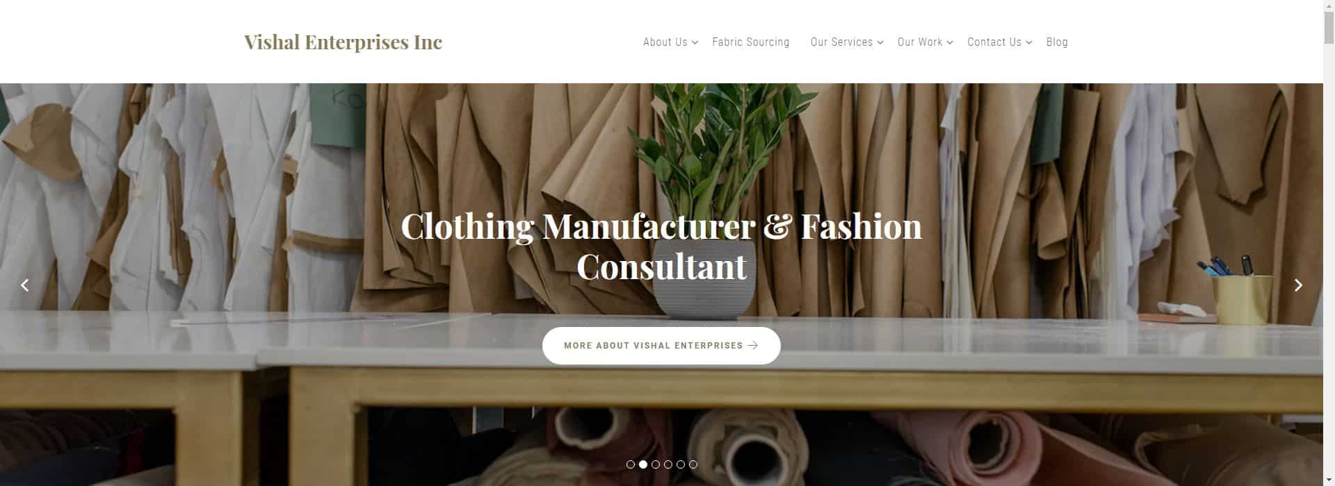 Vishal Enterprises' homepage-garment factory