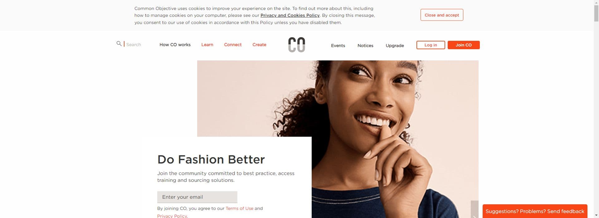Common Objective's homepage-garment factory