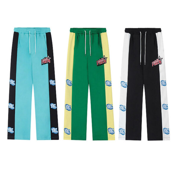 Embroidery hip hop straight-leg pants