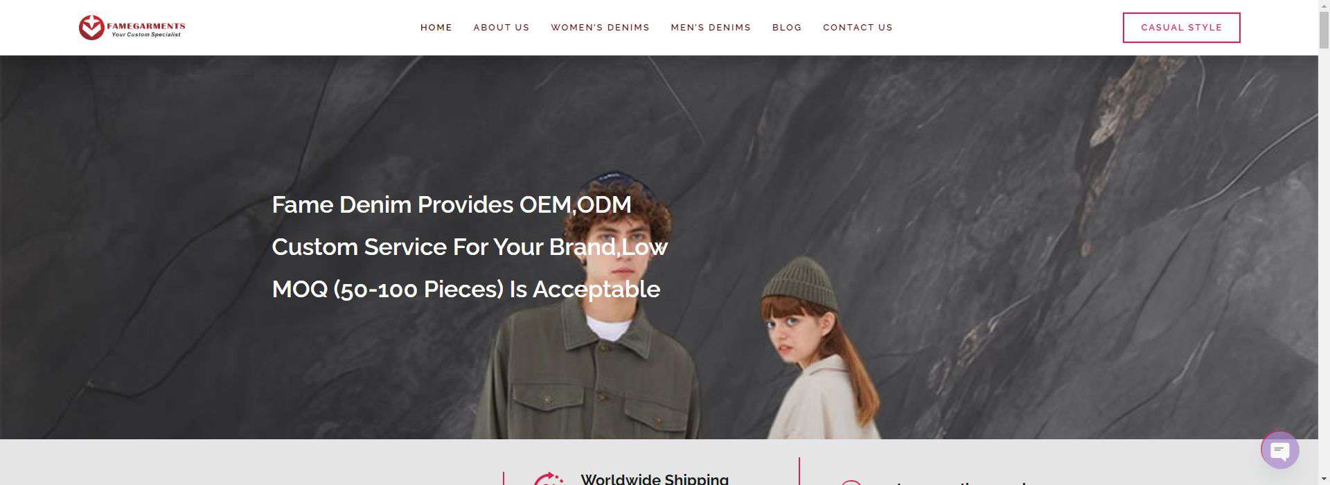 Fame Denim's homepage-garment factory