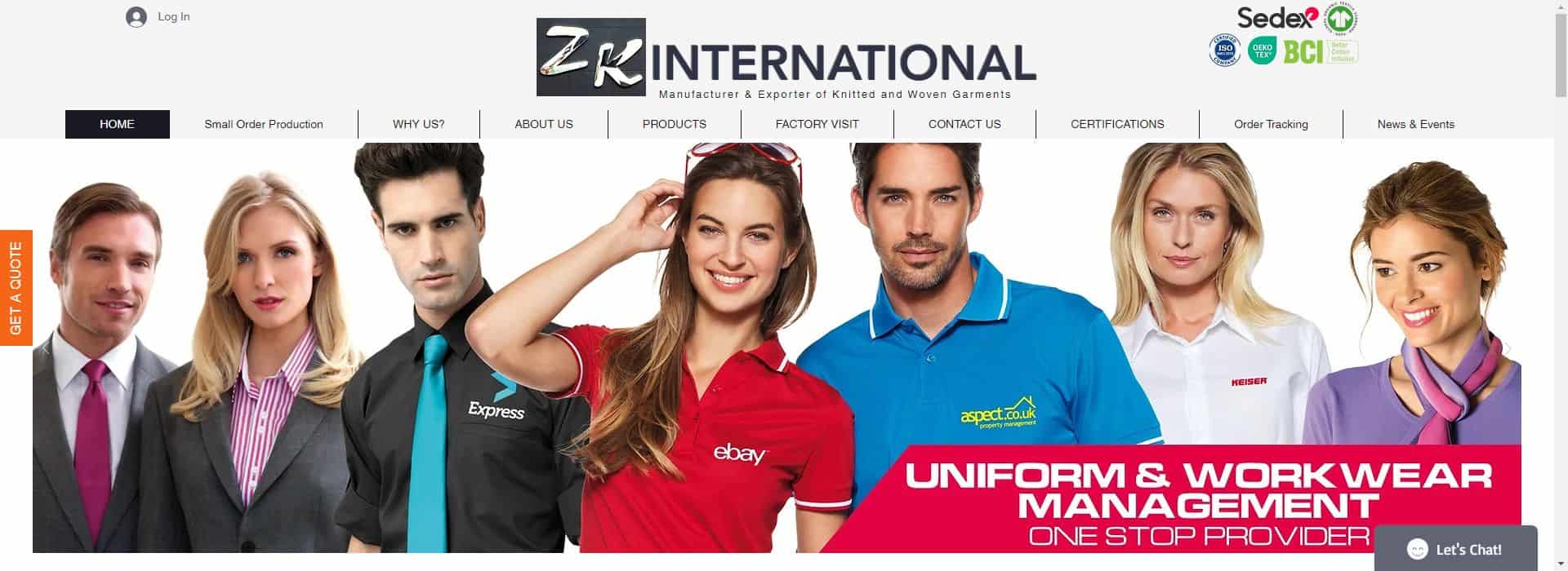 ZK International-bulk clothing manufacturers