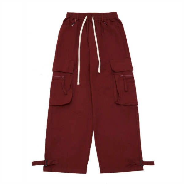 Plain colour straight-leg cargo pants