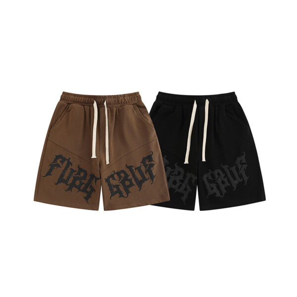puff print Graphic Cotton shorts