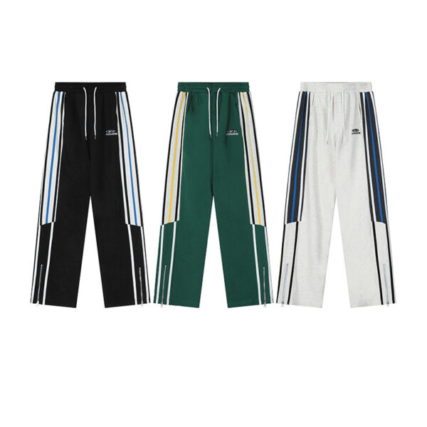 Embroidery straight-leg Cotton pants