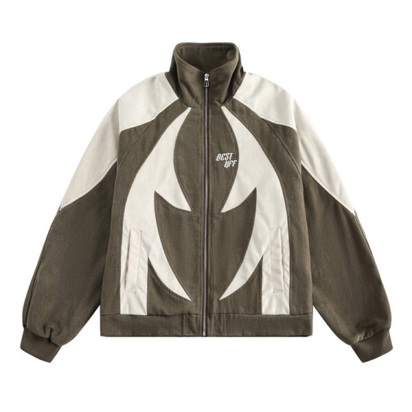 Applique Distressed hip hop baseball jacket