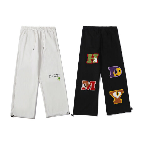 Casual Embroidery straight-leg pants