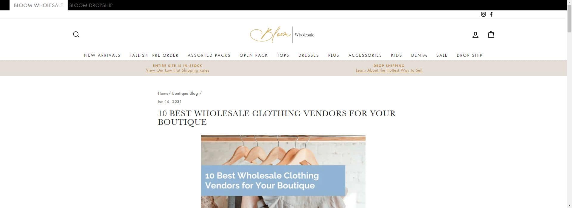 Bloom Wholesale-vendors for clothes