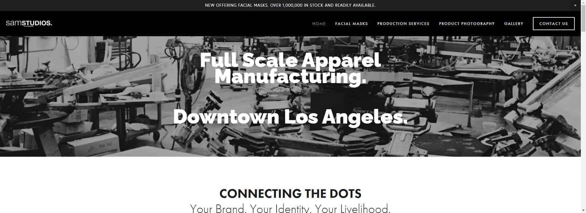 Sam Studios Los Angeles-cut and sew manufacturers los angeles