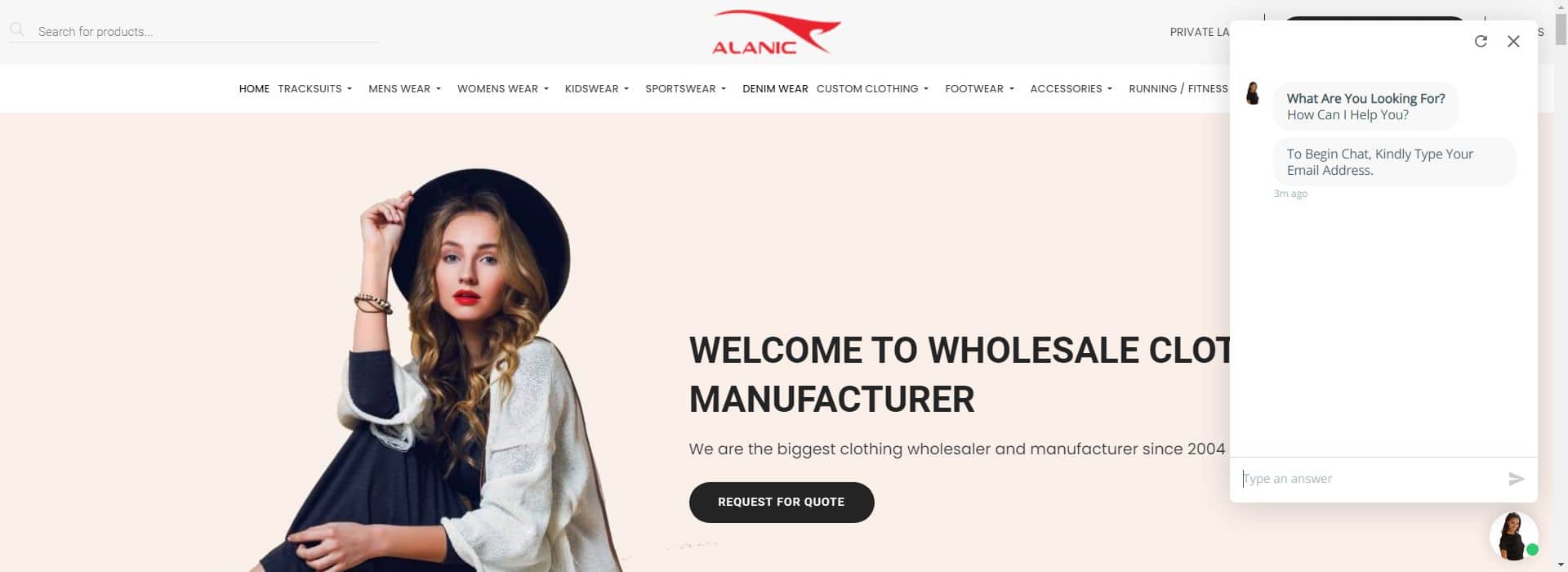 Alanic-vendors list for clothing
