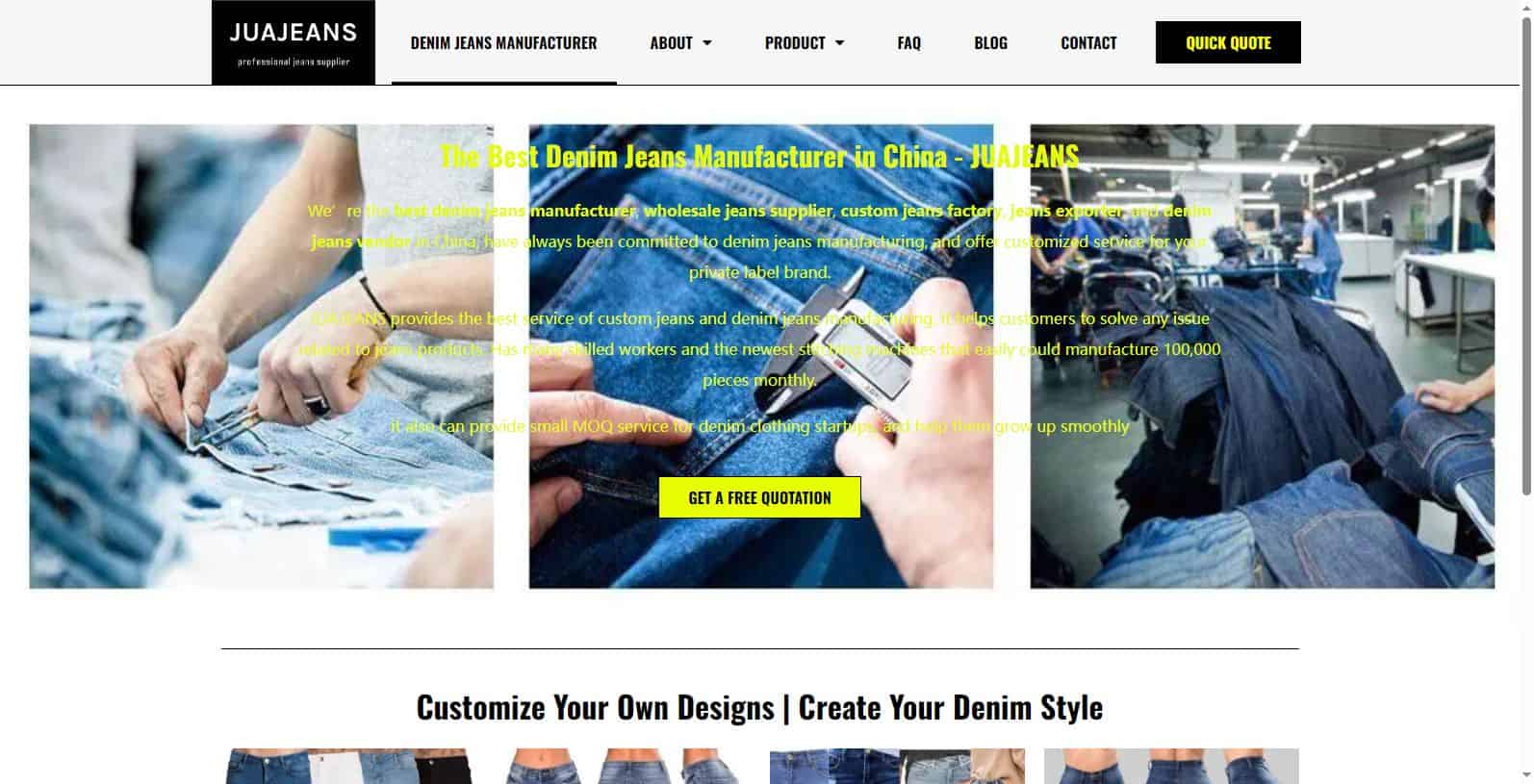 JUA Jeans-custom pants manufacturer