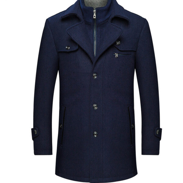 Mens Windproof Trench Jackets Wool Coat