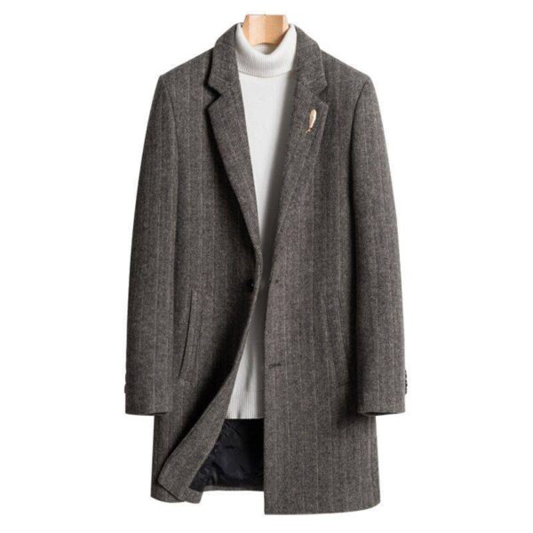 Wool Windproof Long Sleeve Loose Men's Coat