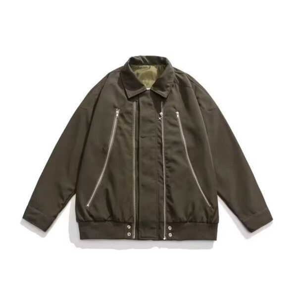 Niche premium loose zipper bomber jacket