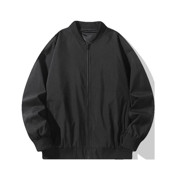 Stand-up collar zipper windproof solid color jacket