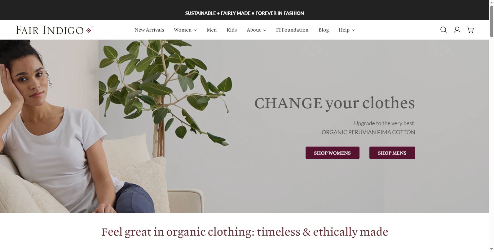 Fair Indigo-sustainable fashion companies