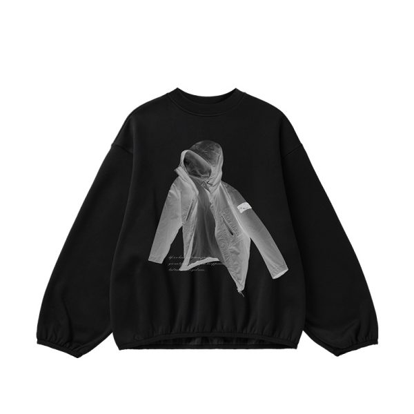 Men's Custom Print Crew neck Long Sleeve Hoodies