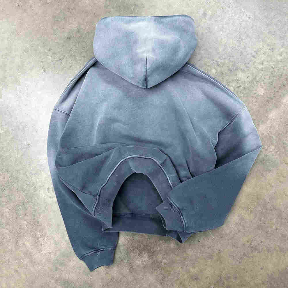 Custom Streetwear Blank French Terry Vintage Acid Wash Hoodie