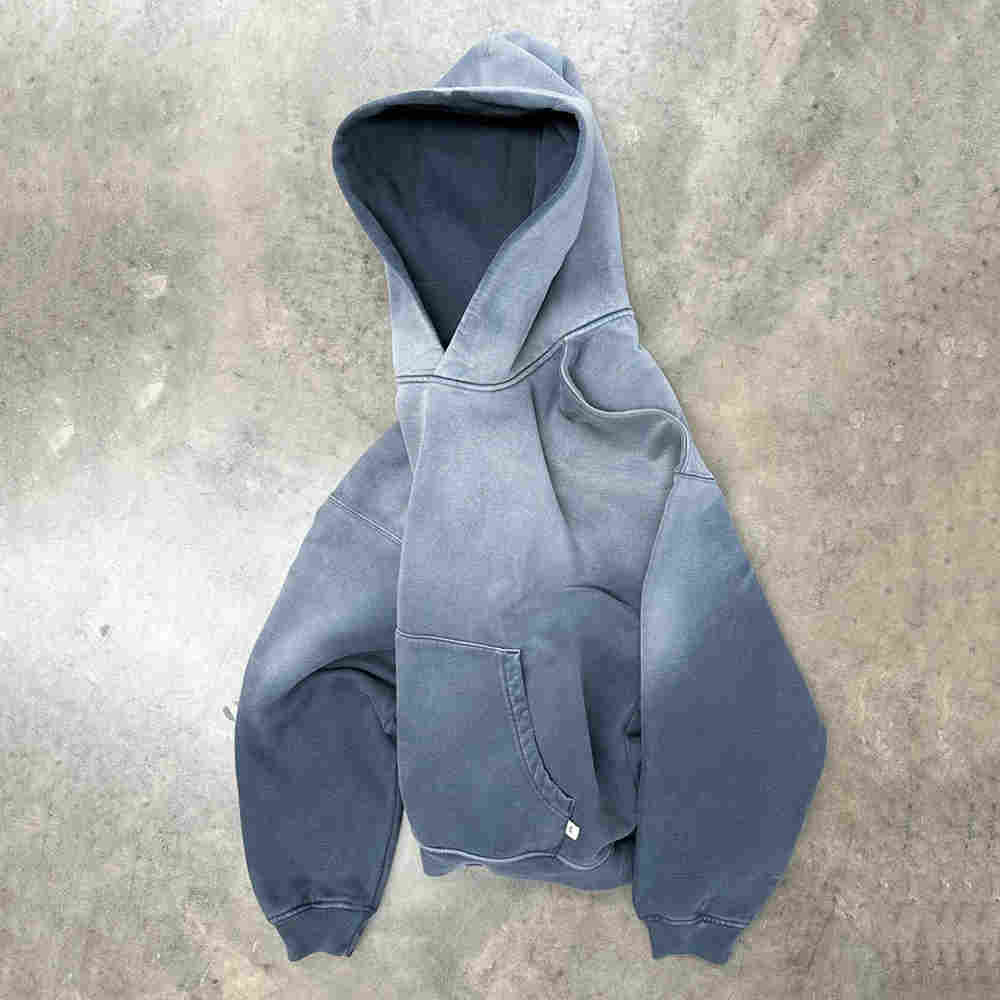 Custom Streetwear Blank French Terry Vintage Acid Wash Hoodie