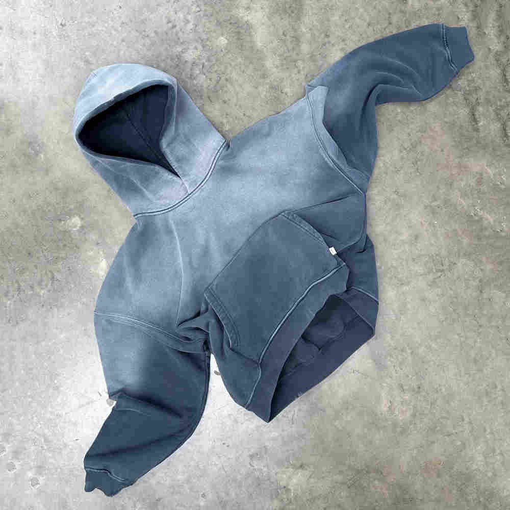 Custom Streetwear Blank French Terry Vintage Acid Wash Hoodie