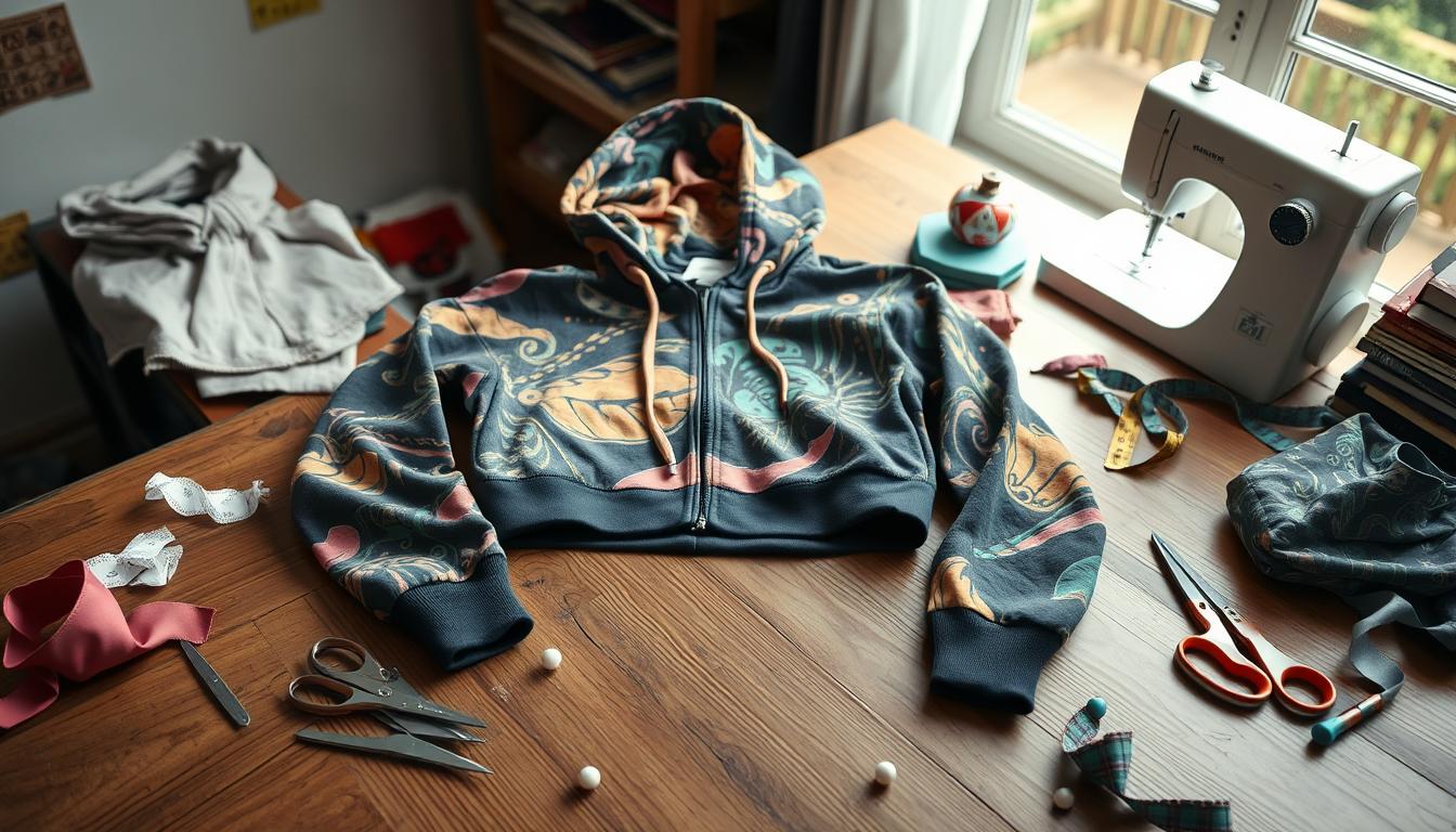 how to crop a zip up hoodie