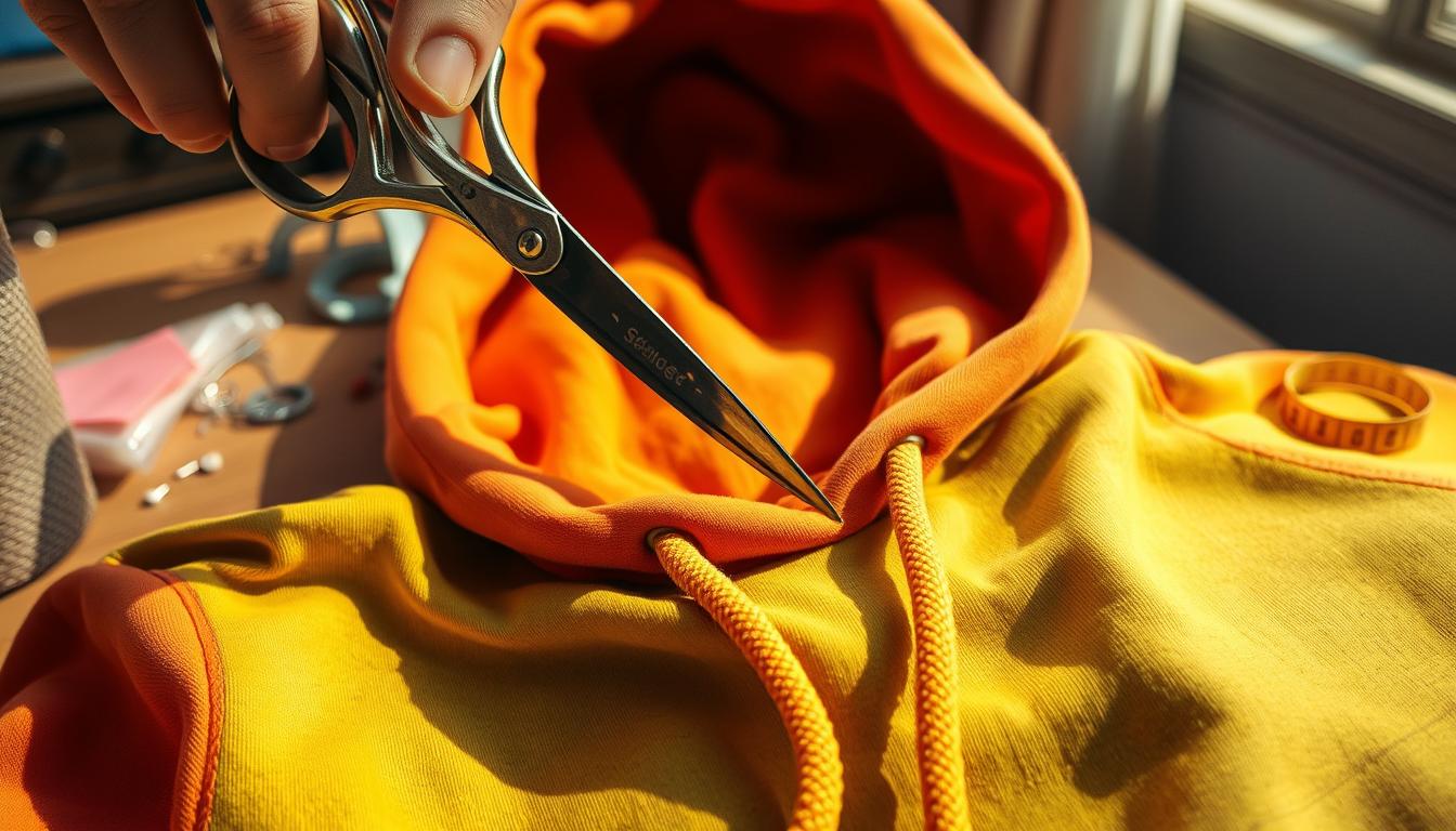 how to cut the hood off a hoodie