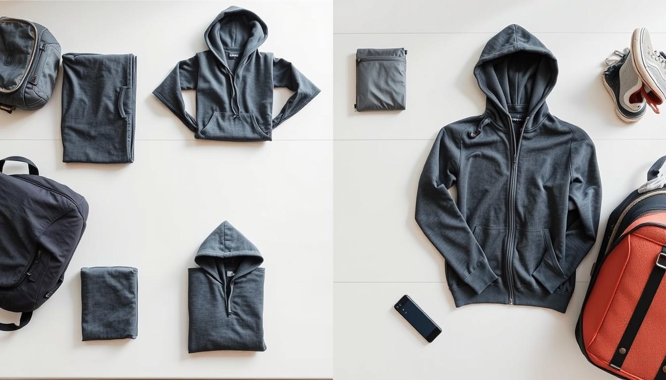 how to fold a hoodie for travel