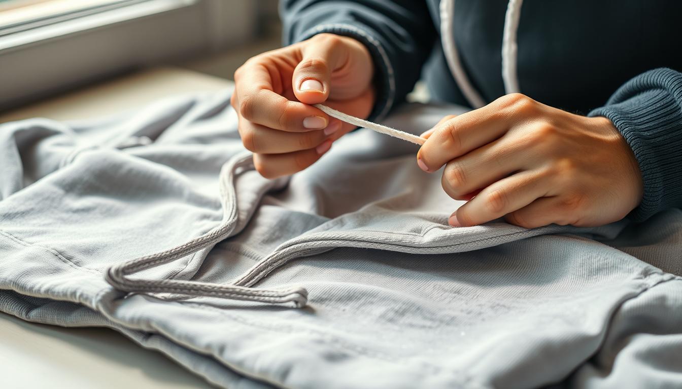 how to get hoodie string back in