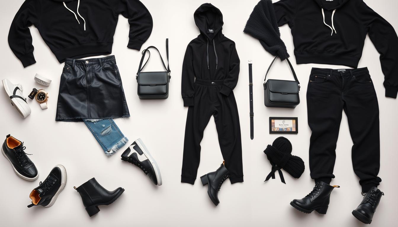 what to wear with a black hoodie