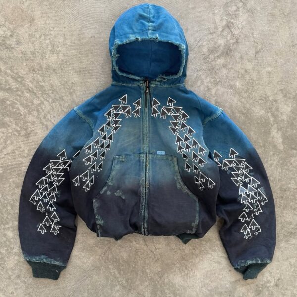 ALSOGO Womens Y2K Fleece Cropped Hoodies Acid Wash