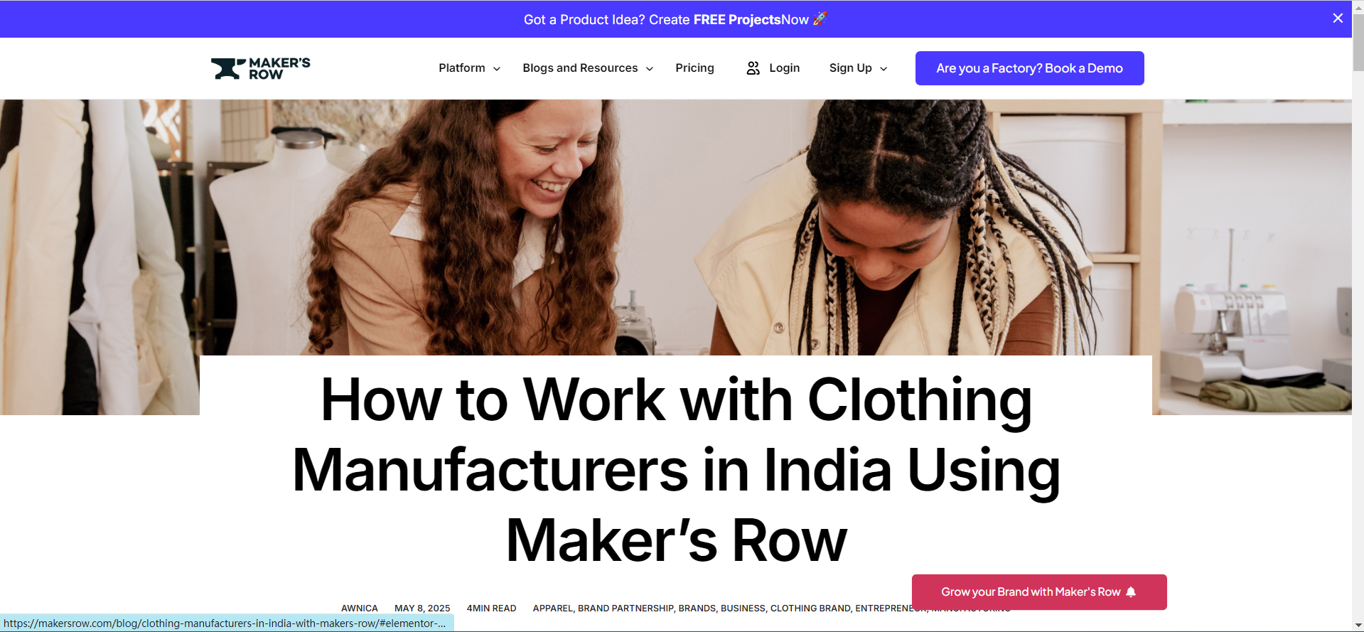 Maker’s Row, INC. - Connecting Brands with Top Manufacturers Maker’s Row, INC. - Connecting Brands with Top Manufacturers