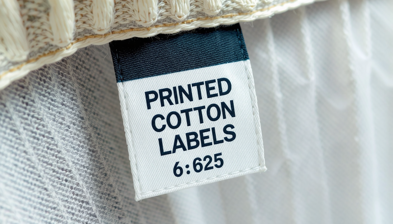 printed cotton clothing labels