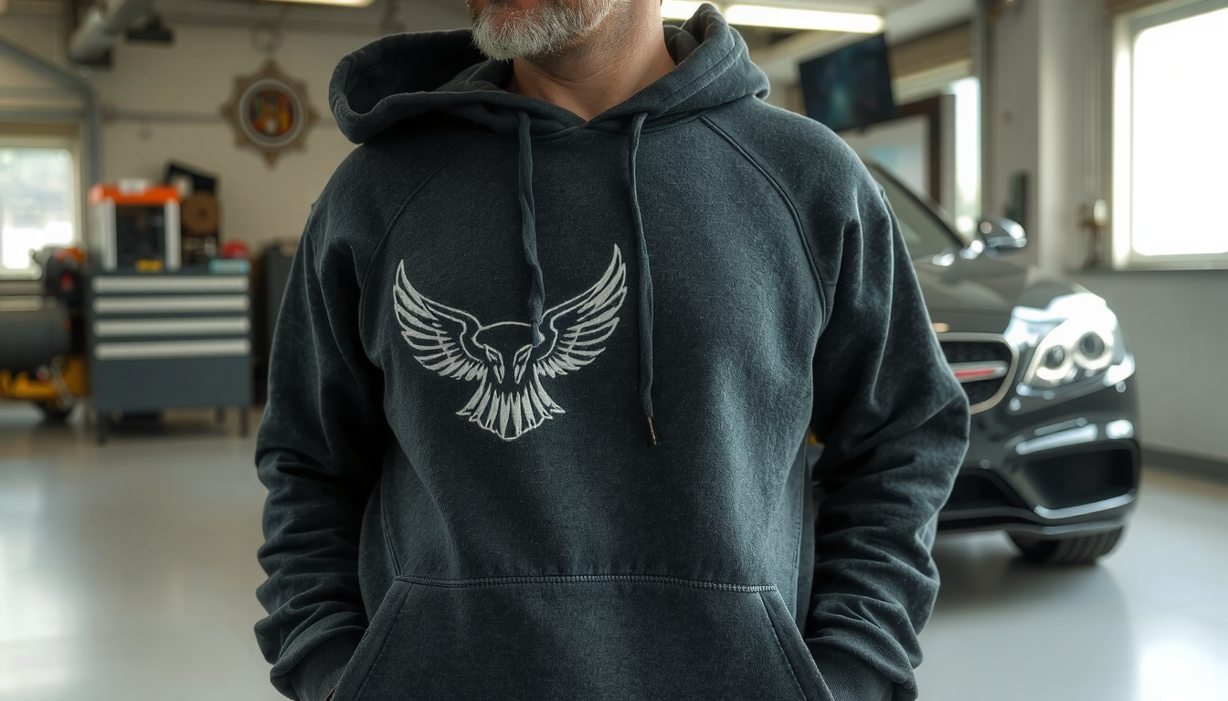 custom car embroidered hoodie