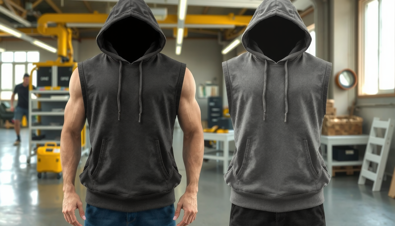 custom sleeveless hoodies