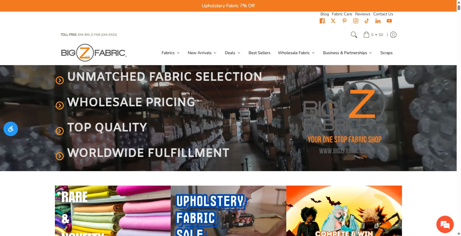 Discover Big Z Fabric's Extensive Wholesale Collection