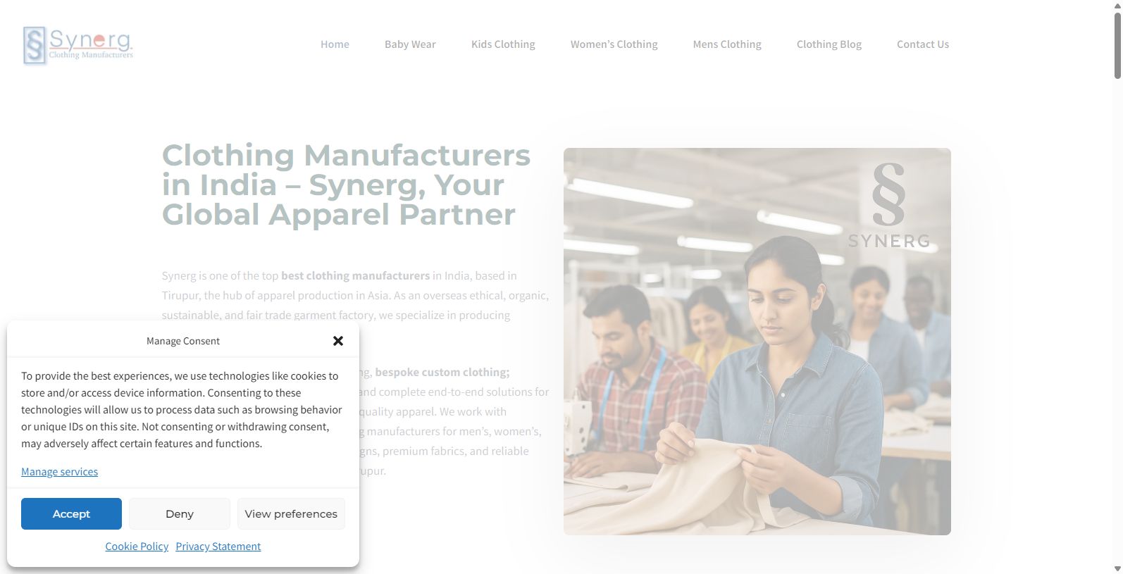 Synerg: Leading Clothing Manufacturer and Exporter